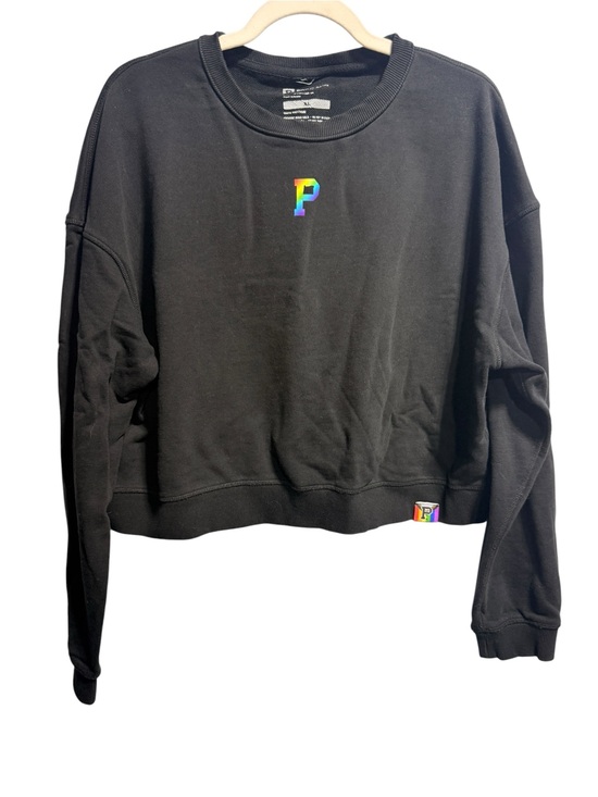 Portland Gear Tops - Portland Gear Pride Cropped Crew Neck Sweatshirt Size XL Black Rainbow Cotton